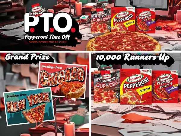 Hormel Pepperoni Time Off Sweepstakes: Win a Pizza Party in NY or Chicago + 10,000 Free Coupons!