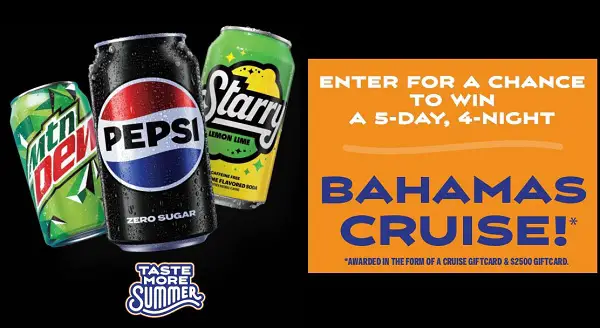 Pepsi Cruise into Summer Sweepstakes: Win 5-day, 4-night Bahamas Cruise Vacation! (6 Winners)