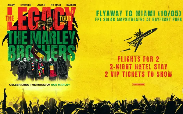 SiriusXM Marley Brothers Miami Trip Giveaway: Win a Trip & Tour Tickets