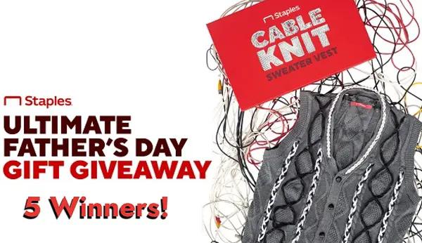 Staples Father’s Day Giveaway: Win Free Vests Custom Hand-made for Fathers (5 Winners)