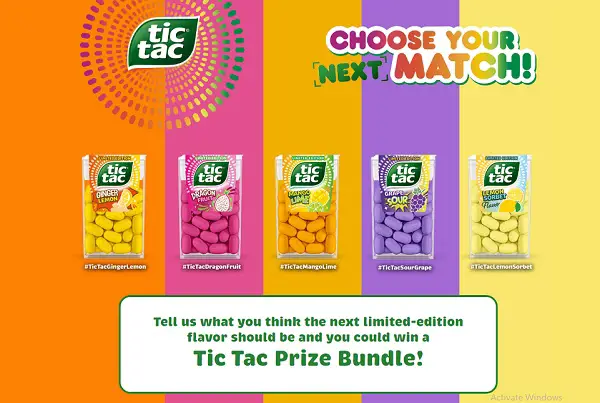 Tic Tac Choose Your Match Sweepstakes (Weekly Winners)