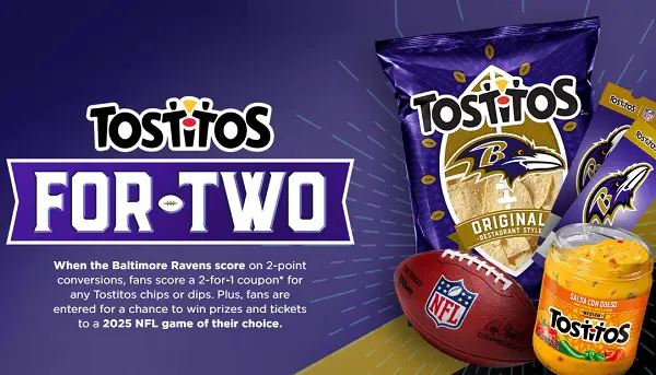 Tostitos for Two 2024 Sweepstakes: Win A Trip to NFL Game or $100 NFLShop Gift Card!