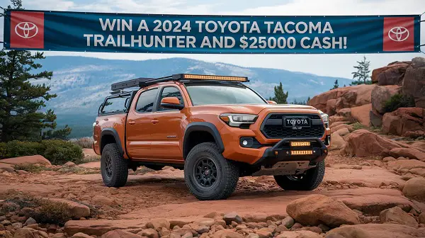 Win a 2024 Toyota Tacoma Trailhunter and $25000 Cash!