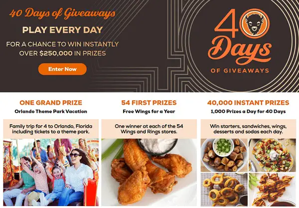 Wings and Rings 40 Days of Giveaways: Win Instantly Over $250,000 In Prizes