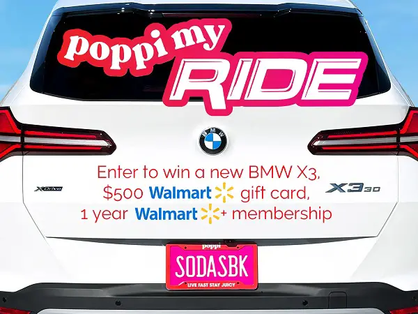 Poppi My Ride Sweepstakes: Win 2024 BMW X3 SUV and More!