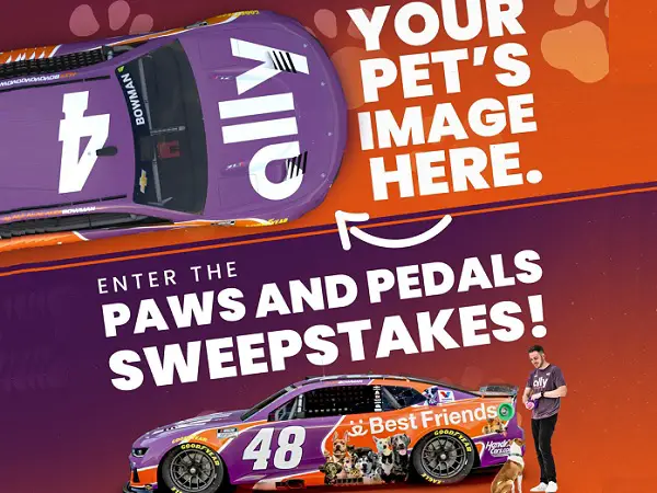 Ally Racing Paws & Pedals Sweepstakes: Win a Trip to Pocono Raceway!