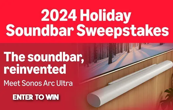 Amazon 2024 Holiday Soundbar Sweepstakes: Win Sonos Arc Ultra Soundbar (5 Winners)