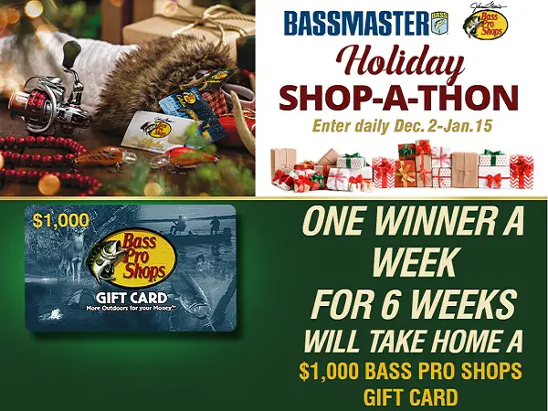 Bass Pro Shops Holiday Shop-A-Thon Sweepstakes: Win $1000 Gift Card! (Weekly Winners)