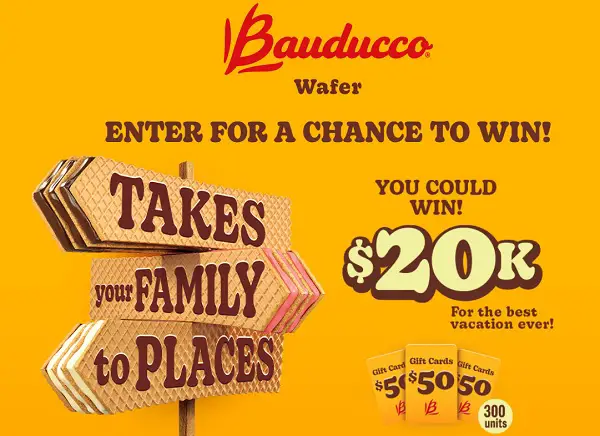 Bauducco Takes Your Family to Places Sweepstakes: Win $20000 Cash or $50 Gift Card!