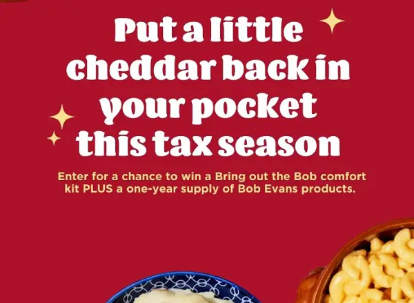 Bob Evans Farms Tax Day Giveaway: Win A Year Supply of Bob Evans Products and More! (24 Winners)