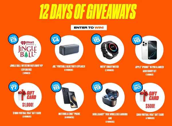 Boost Mobile 12 Days of Giveaways: Win Jaw-Dropping Prizes Every Day ...