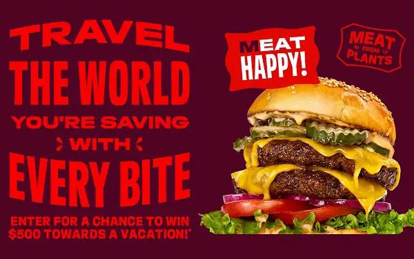 Impossible Foods Meat Happy 2025 Sweepstakes: Win $500 Toward a Vacation! (105 Winners)