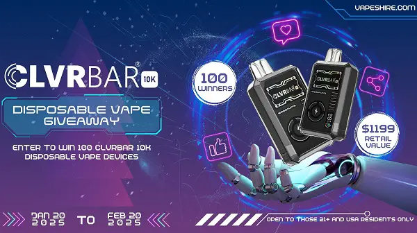 Win CLVRBAR 10k Disposable Vape Device! (100 Winners)