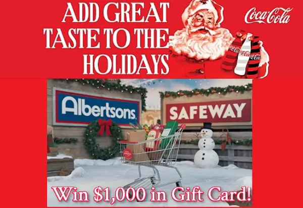 Coca Cola Holiday Giveaway: Win Grocery in $1,000 Gift Card (5 Winners)