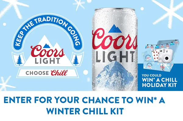 Coors Light Holiday Giveaway: Instant Win free Chill Set & Free Merchandise