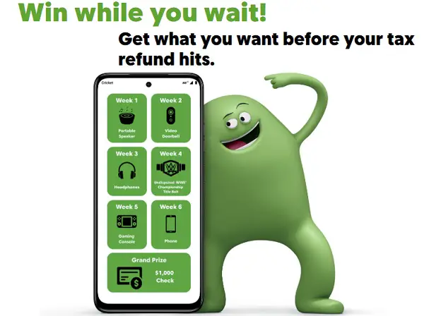 Cricket Wireless 2025 Tax Season Sweepstakes: Win $1,000 Cash & More! (65 Winners)