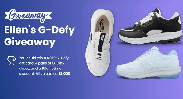 Ellen's G-Defy Giveaway: Win a $250 G-Defy Gift Card, Shoes, and a 15% lifetime Discount!