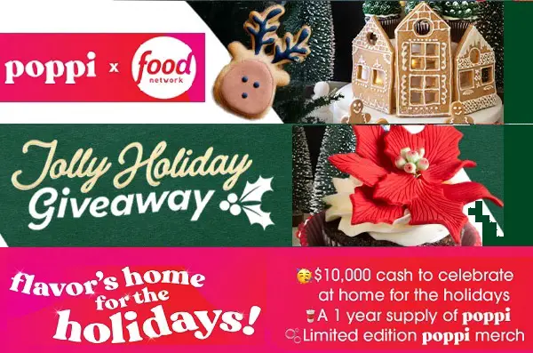 Food Network’s Holiday Giveaway: Win $10,000 Cash Prize, 1-Year Supply of Poppi & More