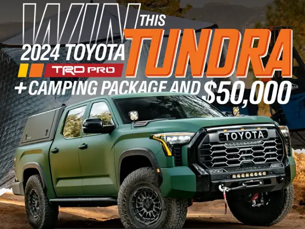 Win 2024 Toyota Tundra TRD Pro Hybrid Camping Package and $50000 cash!