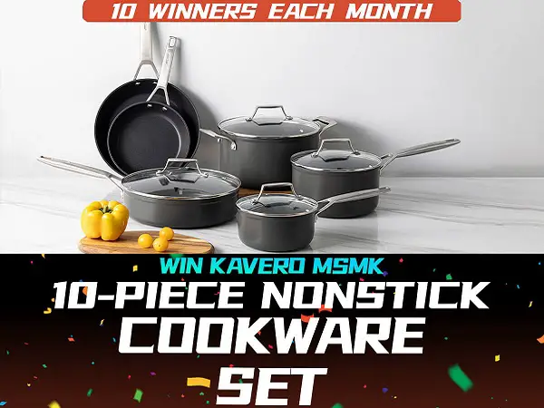 Win Kavero MSMK 10-piece Non Stick Cookware Set - 10 Winners Monthly