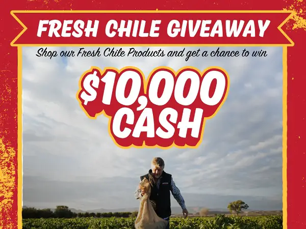 Fresh Chile Giveaway: Win $10000 Cash!