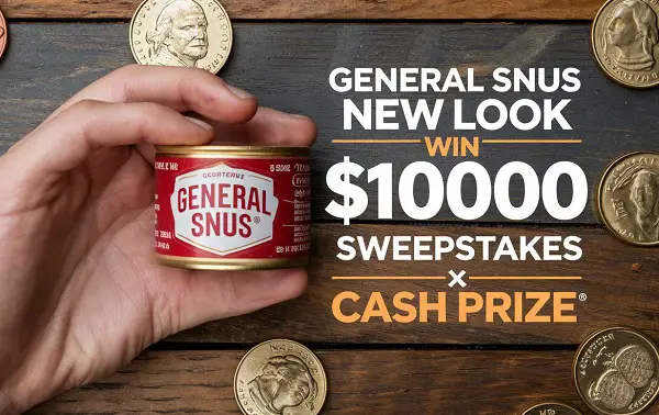 General Snus New Look Cash Sweepstakes: Win $10000 Cash or Weekly Prizes!