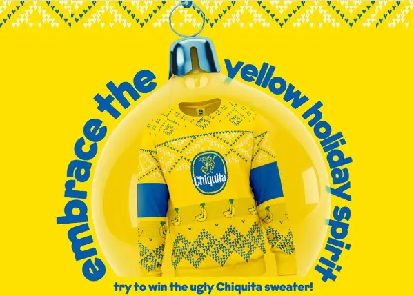 Chiquita Holiday Sweater Giveaway (1000 Winners)