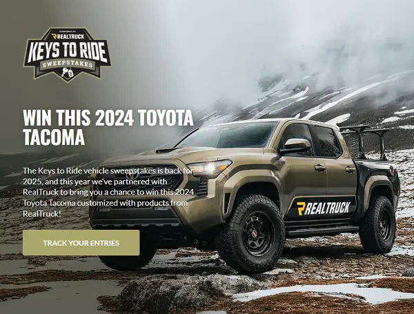 Keys to Ride Sweepstakes: Win a 2024 Toyota Tacoma Truck!