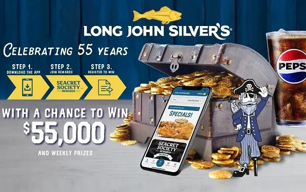 Long John Silver’s 55th Anniversary Holiday Sweepstakes: Win $55000 cash or Weekly Prizes!