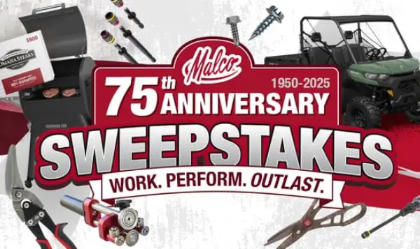 Malco Tool 75th Anniversary Sweepstakes (360 Winners)