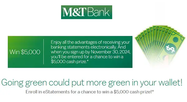 M&T Bank Cash Giveaway: Win $5,000 Prize Money