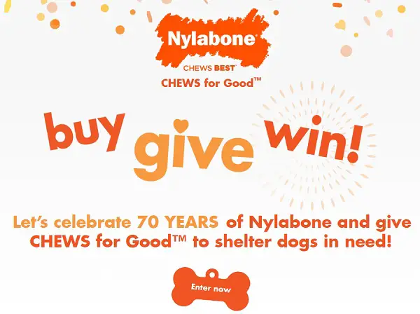 Nylabone “Chews for Good” Sweepstakes: Win $30000 in Cash or $100 Visa Gift Card!