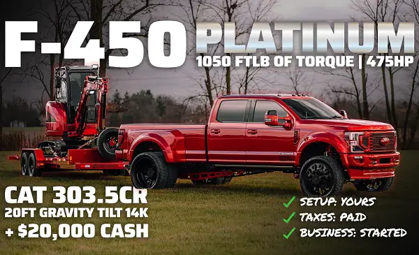 OB31 Sweepstakes: Win 2022 Ford F450, A Load Trail Trailer, A Caterpillar 3 & $20k