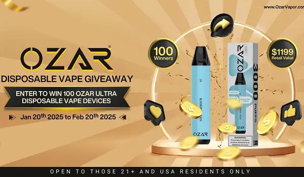 Win OZAR Ultra Disposable Vape Devices! (100 Winners)