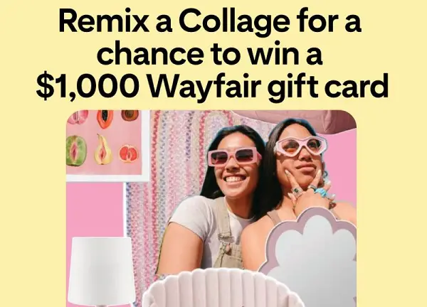 Pinterest - Wayfair Furniture 'Fits Sweepstakes: Win $1000 Wayfair Gift Card! (5 Winners)