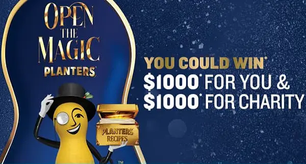 Planters Open the Magic Giveaway: Win $1000 for You and $1000 for Charity! (8 Winners)