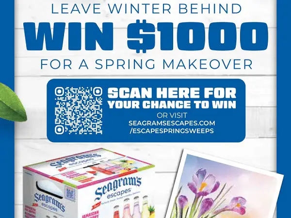 Seagram’s Escapes Spring Sweepstakes: Win $1,000 for the Ultimate Spring Makeover! (5 Winners)