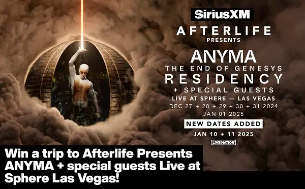 SiriusXM Anyma Vegas Giveaway: Win a Trip to Anyma The End of Genesys Residency