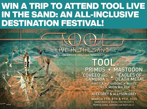 Win a Trip to Tool Live In The Sand Festival!