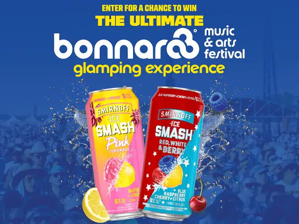 Smirnoff Ice Smash Sweepstakes: Win a Trip to Bonnaroo Music Festival + Ticketmaster E-Gift Cards!