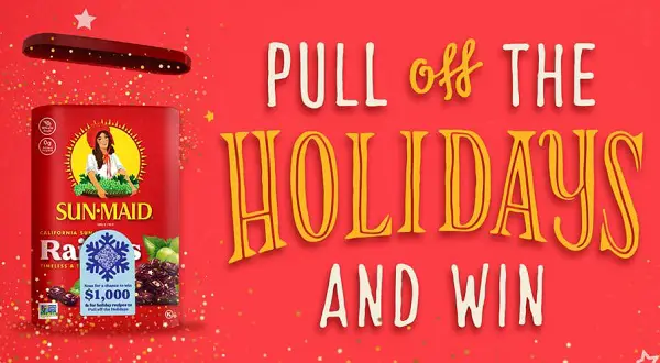 Sun-Maid Holidays Sweepstakes: Win Up to $1000 Cash and Sun-Maid Product Bundle! (3 Winners)