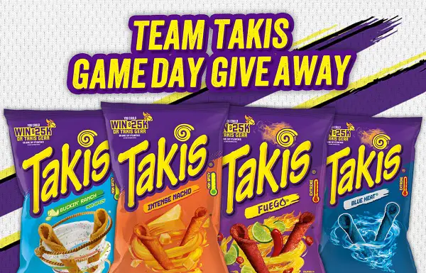 Takis Gameday Giveaway: Win $25,000 Cash or Team Takis Gear! (100+ Winners)