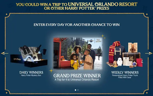 Win A Trip to Universal Orlando Resort or Other Harry Potter Prizes!