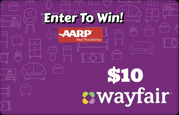 AARP Rewards Instant Win $10 Wayfair Gift Card Giveaway (125 Winners)