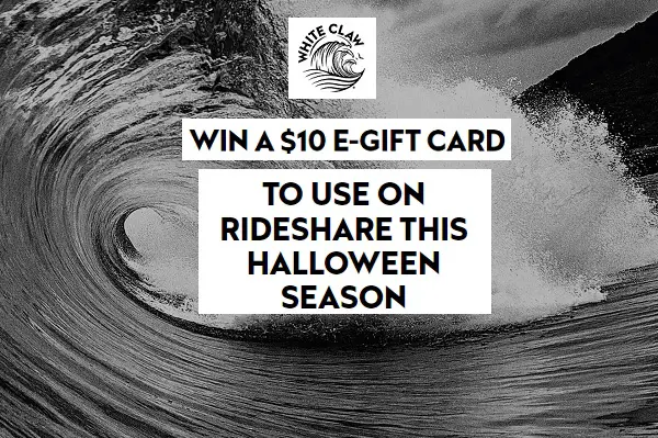 White Claw Halloween Giveaway: Win $10 Gift Cards for Ride-Share Service (500 Winners)