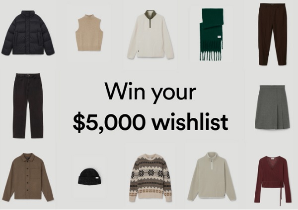 Frank and Oak Win Your Wishlist Giveaway: Win $5000 Free Gift Card