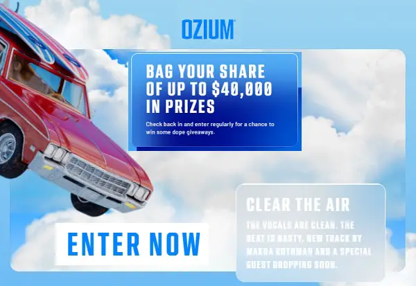 Ozium Clear the Air Giveaway: Win a Miami Trip, Surfing Board & Custom Free Guitar (3 Winners)