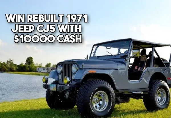 Winston American 4x4 Sweepstakes: Win a Rebuilt 1971 Jeep CJ5 + $10000 Cash for Free!