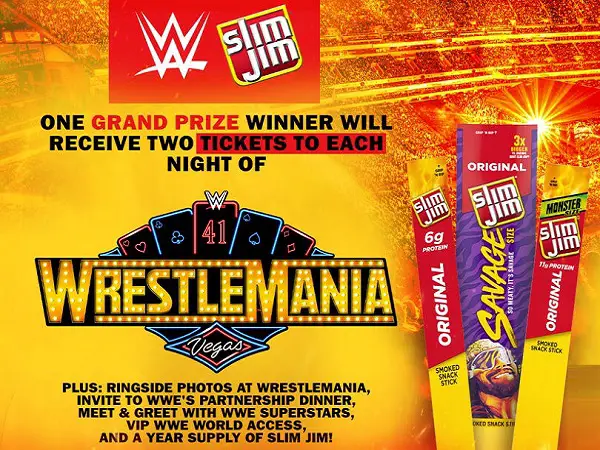 WWE & Slim Jim Sweepstakes 2025: Win a Free Trip to WrestleMania!