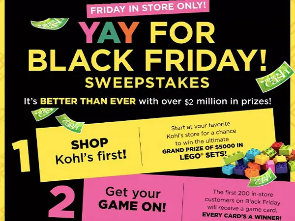 Kohl’s Black Friday Sweepstakes 2024: Win 1 of Over 200000 Prizes from Kohl’s!